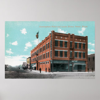 Exterior View of Cunningham Hotel on Lewis St Poster