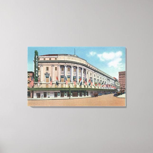 Exterior View of Eastman Theatre & School of Canvas Print (Front)