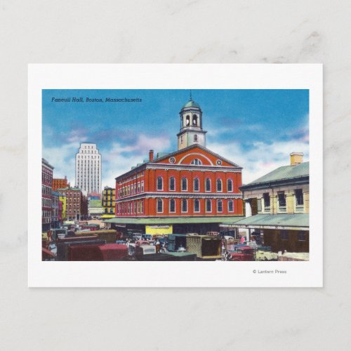 Exterior View of Faneuil Hall Postcard