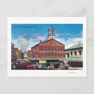 Exterior View of Faneuil Hall Postcard