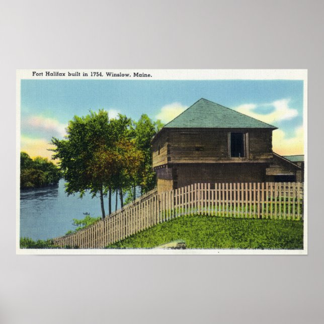 Exterior View of Fort Halifax Poster (Front)