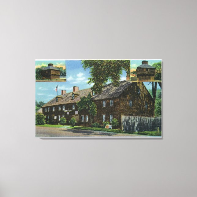 Exterior View of Ft. Western and Block Houses Canvas Print (Front)