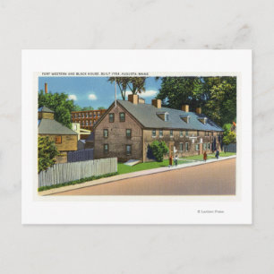 Exterior View of Ft. Western and Block Houses # Postcard