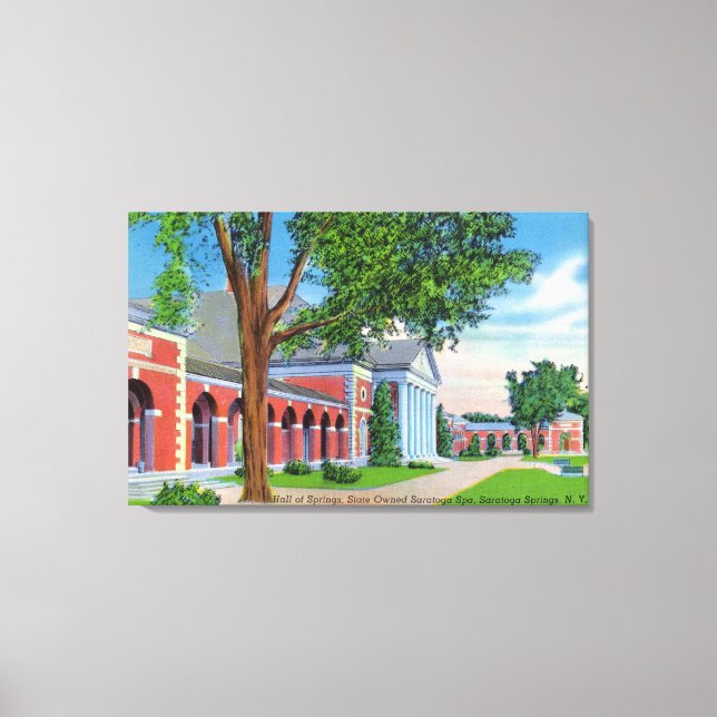 Exterior View of Hall of Springs and Grounds Canvas Print (Front)