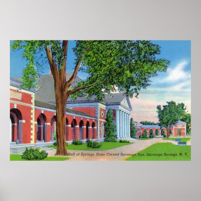 Exterior View of Hall of Springs and Grounds Poster (Front)