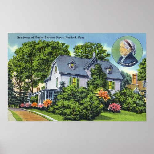 Exterior View of Harriet Beecher Stowes Poster
