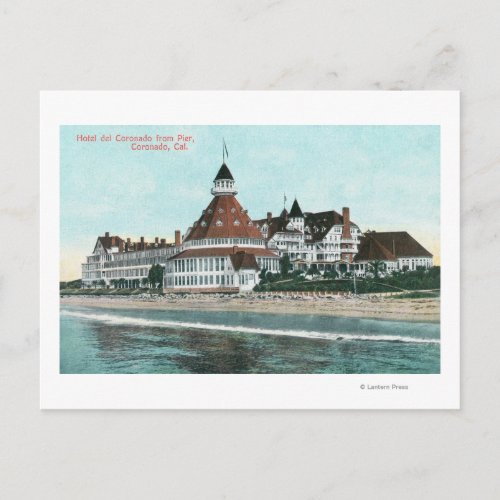 Exterior View of Hotel del Coronado from Pier Postcard