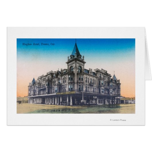 Exterior View of Hughes HotelFresno, CA Cards (Front Horizontal)