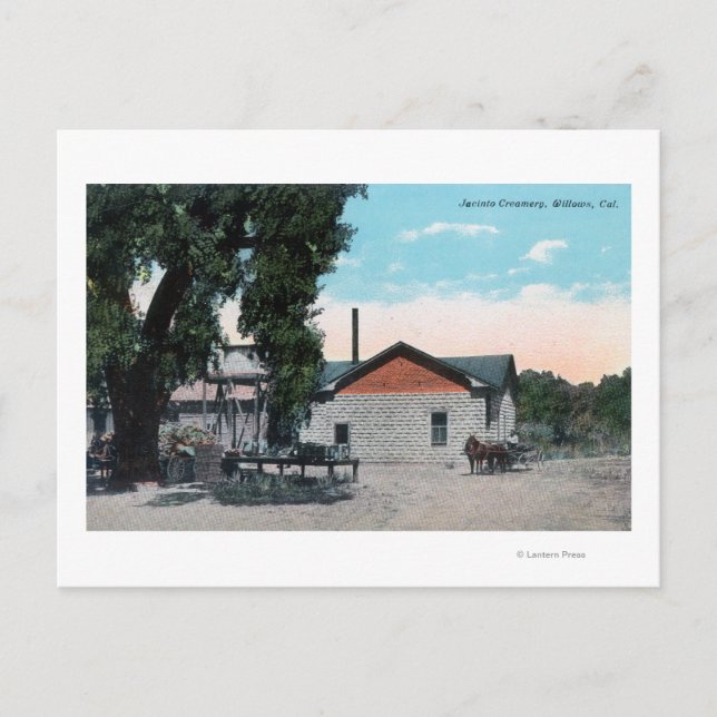 Exterior View of Jacinto CreameryWillows, CA Postcard (Front)