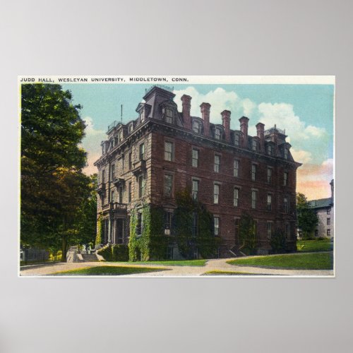 Exterior View of Judd Hall Wesleyan University Poster