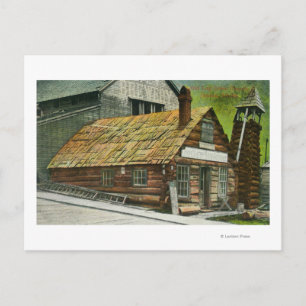 Exterior View of Log Cabin Soda Works, Church Postcard