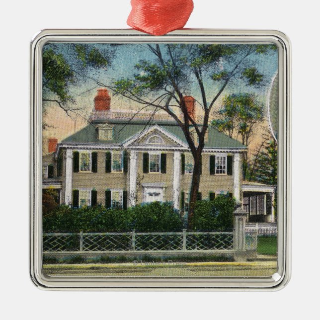 Exterior View of Longfellow's Home Metal Ornament (Front)