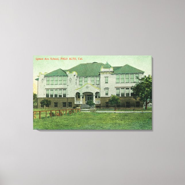 Exterior View of Lytton Avenue School Canvas Print (Front)