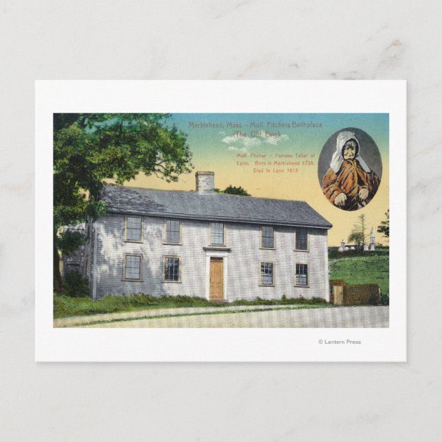 Exterior View of Moll Pitchers Birthplace Postcard (Front)
