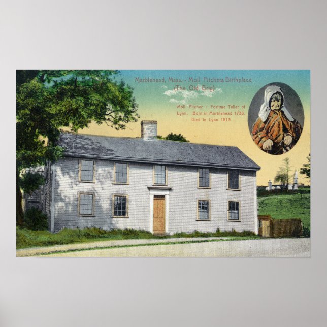 Exterior View of Moll Pitchers Birthplace Poster (Front)