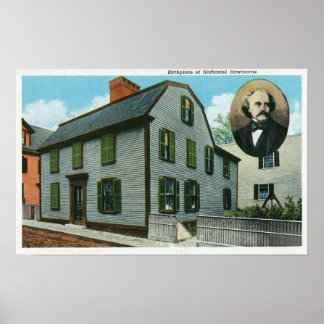 Exterior View of Nathaniel Hawthorne's Poster
