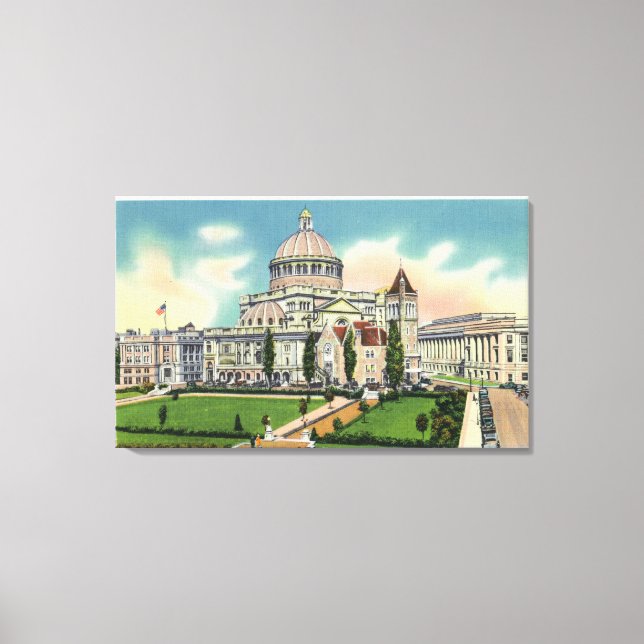 Exterior View of New Publishing House Canvas Print (Front)