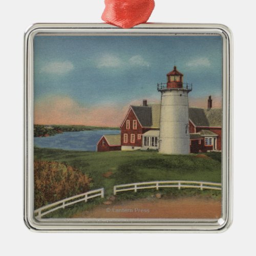 Exterior View of Nobska Lighthouse Metal Ornament