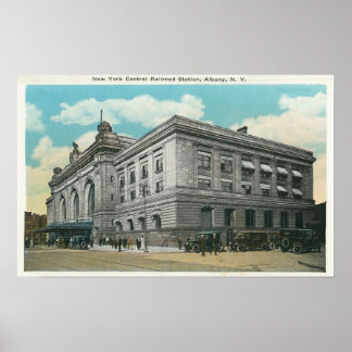 Exterior View of NY Central Railroad Station Poster