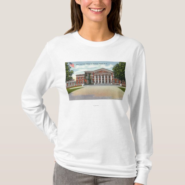 Exterior View of NY State College for Teachers T-Shirt (Front)