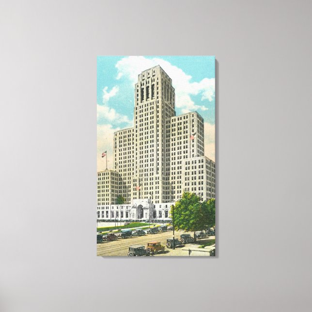 Exterior View of NY State Office Bldg Canvas Print (Front)