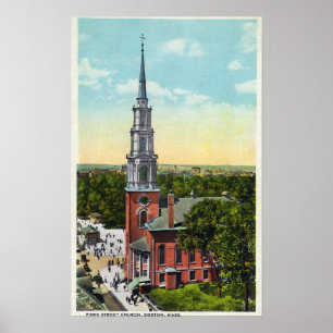 Exterior View of Park Street Church Poster