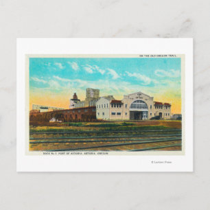 Exterior View of Port of Astoria Dock Building Postcard