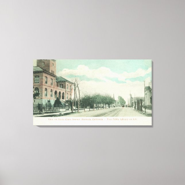 Exterior View of Public Library on Santa Clara Canvas Print (Front)