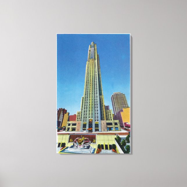 Exterior View of RCA Bldg, Rockefeller Center Canvas Print (Front)