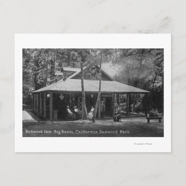 Exterior View of Redwood Inn Postcard (Front)