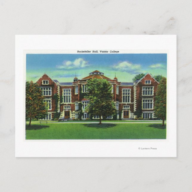 Exterior View of Rockefeller Hall, Vassar Postcard (Front)