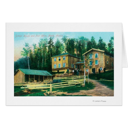 Exterior View of School House and Post Office Cards (Front Horizontal)