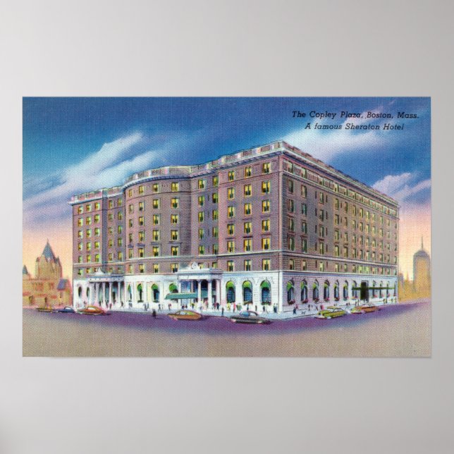 Exterior View of Sheraton Hotel in Copley Poster (Front)