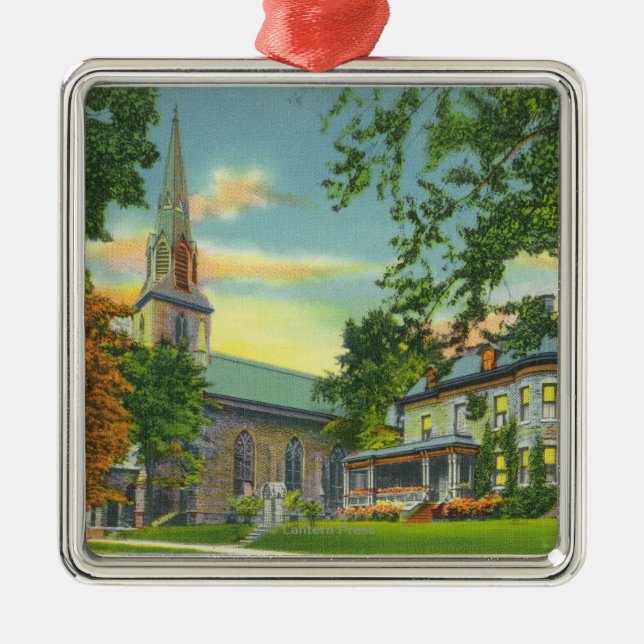 Exterior View of St. Mary's Cathedral Metal Ornament (Front)