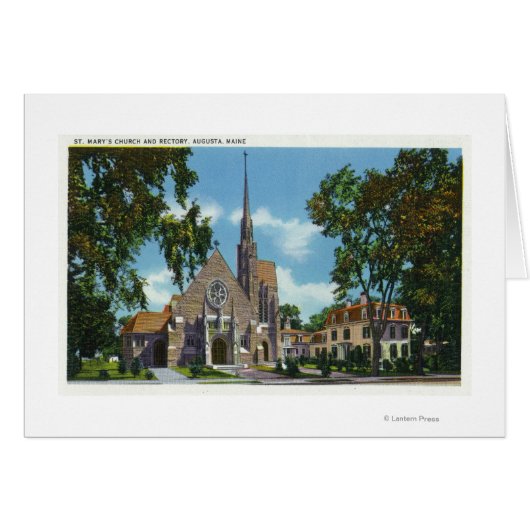 Exterior View of St. Mary's Church and Rectory Cards (Front Horizontal)