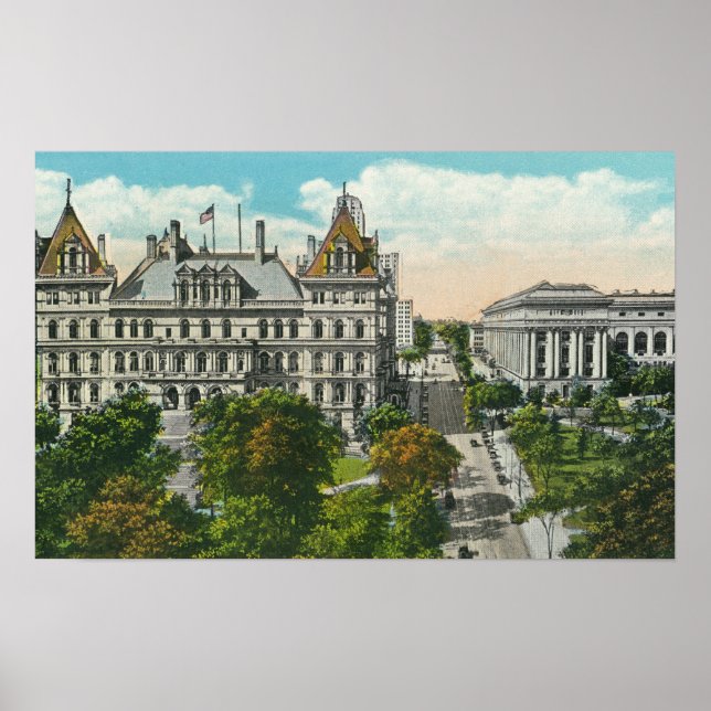 Exterior View of State Capitol & Educational Poster (Front)