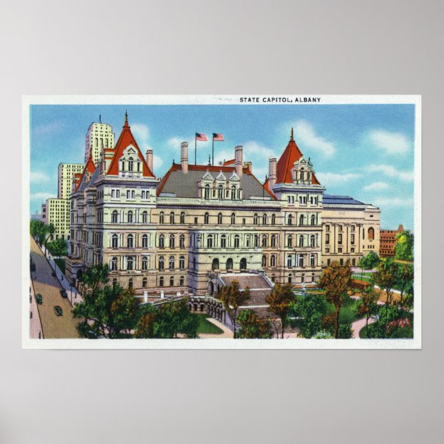 Exterior View of State Capitol Poster (Front)