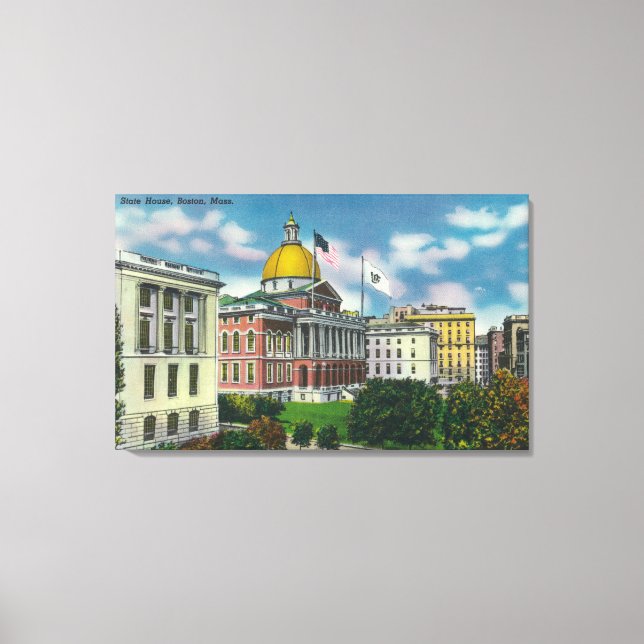 Exterior View of State House Canvas Print (Front)
