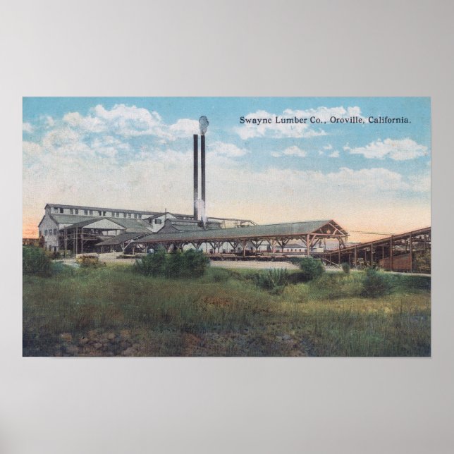 Exterior View of Swayne Lumber CoOroville, CA Poster (Front)