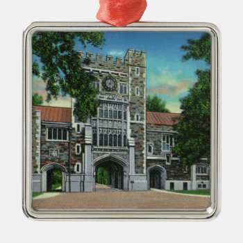 Exterior View Of Taylor Hall  Vassar College Metal Ornament by LanternPress at Zazzle
