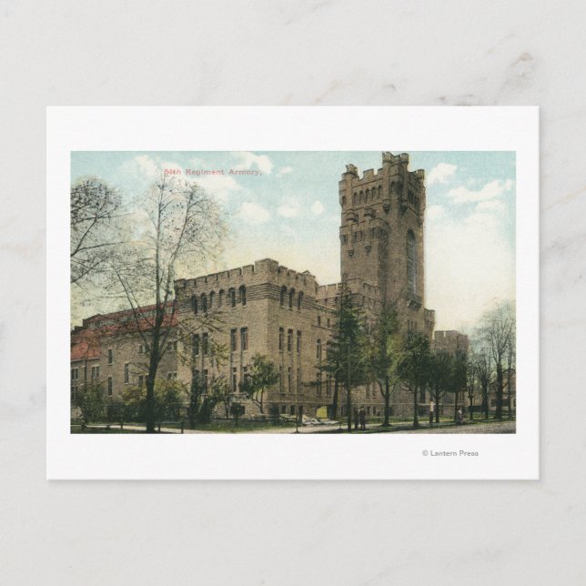 Exterior View of the 54th Regiment Armory Postcard (Front)
