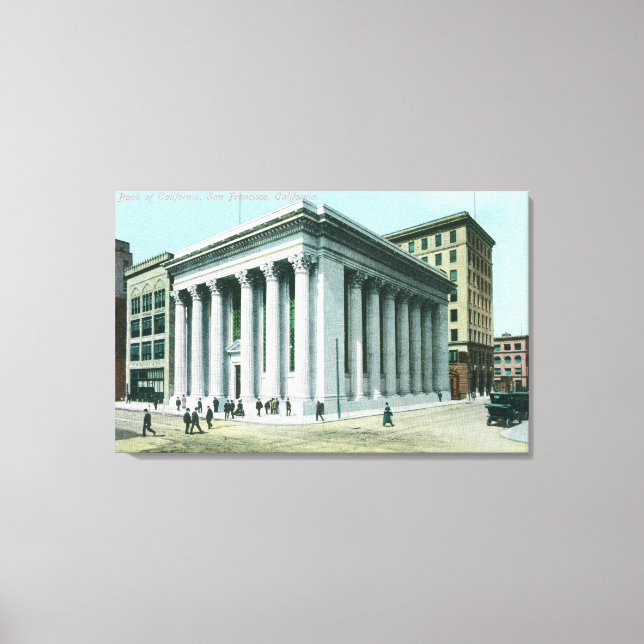 Exterior View of the Bank of California Canvas Print (Front)