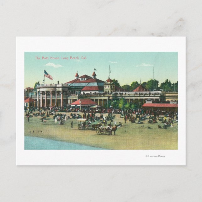 Exterior View of the Bath HouseLong Beach, CA Postcard (Front)