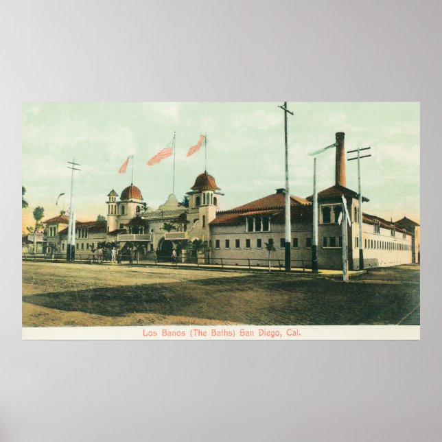 Exterior View of the Baths (Los Banos) Poster (Front)