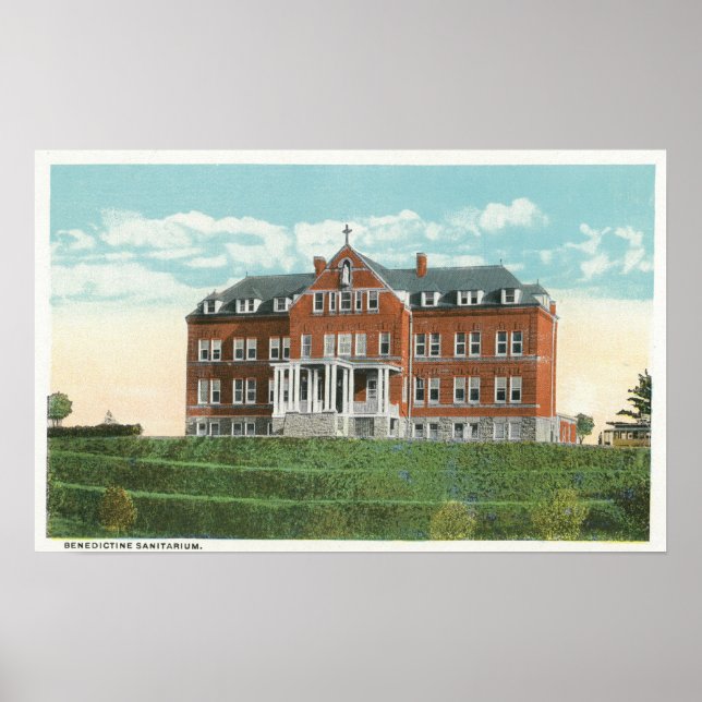 Exterior View of the Benedictine Sanitarium Poster (Front)