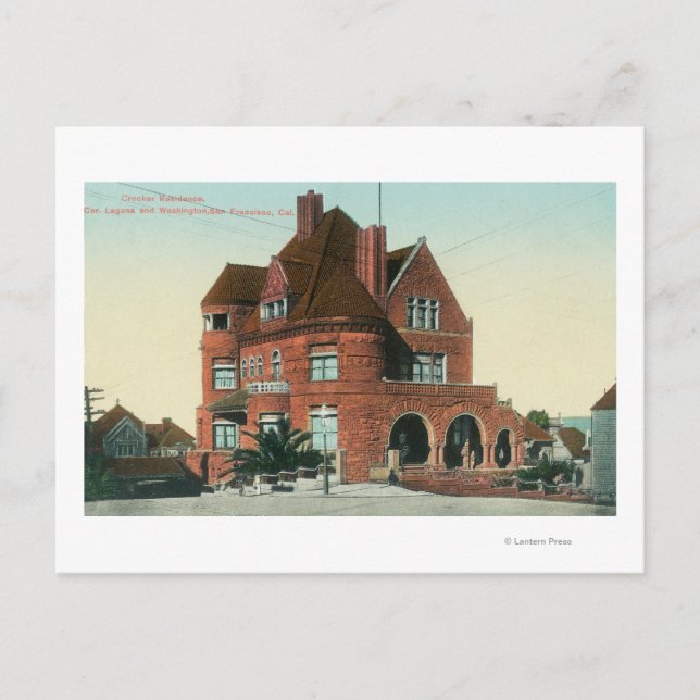 Exterior View of the Crocker Residence Postcard (Front)