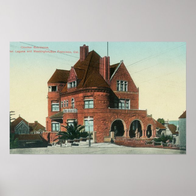 Exterior View of the Crocker Residence Poster (Front)