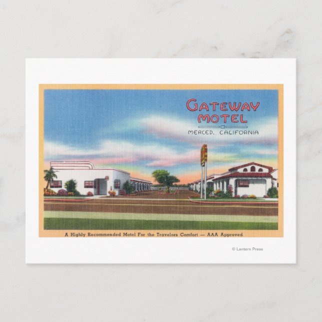 Exterior View of the Gateway MotelMerced, CA Postcard (Front)