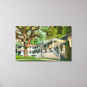 Exterior View of the Geysers Hotel, Guests Posin Canvas Print