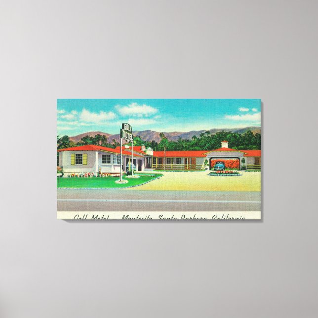 Exterior View of the Golf Motel, Montecito Canvas Print (Front)